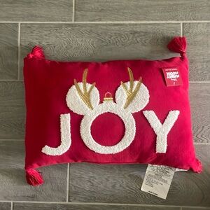 Disney Christmas Joy Mickey Reindeer Ears throw pillow nwt
